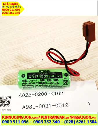 Pin FANUC A02B-0200-K102; Pin nuôi nguồn FANUC A02B-0200-K102 lithium 3v _Made in Japan